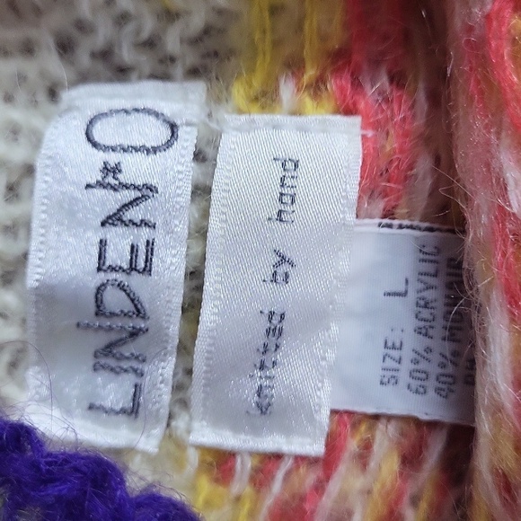 Vintage handknit sweater Large EUC  angora blend - Picture 2 of 4